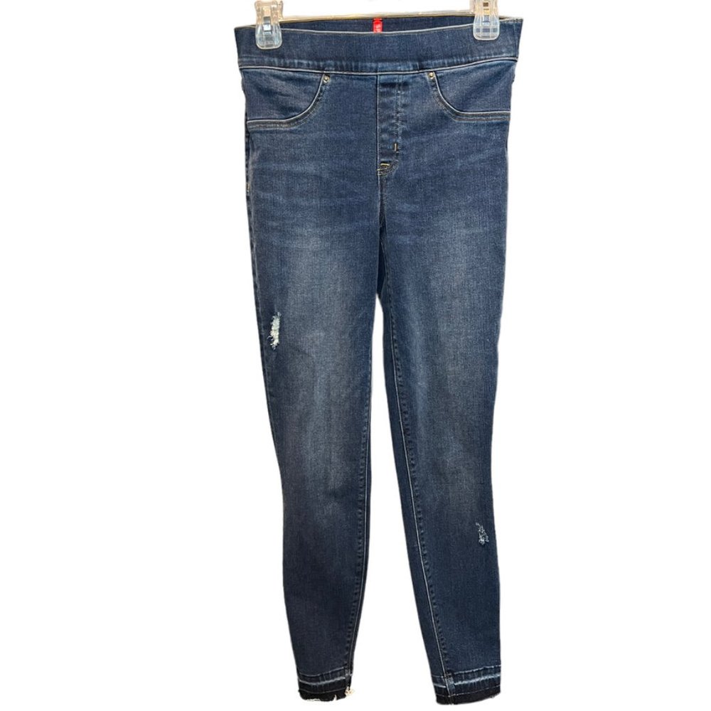 SPANX blue jean denim jeggings Size small EUC